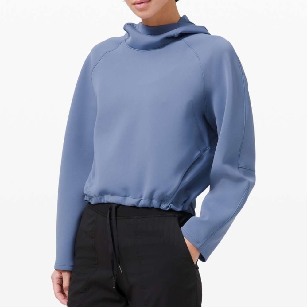 lululemon athletica Blue Cropped Hooded Sweatshirt